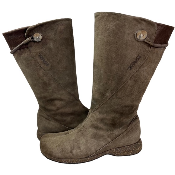 Teva Shoes - TEVA MONTECITO brown suede tall women's boots size:8.5